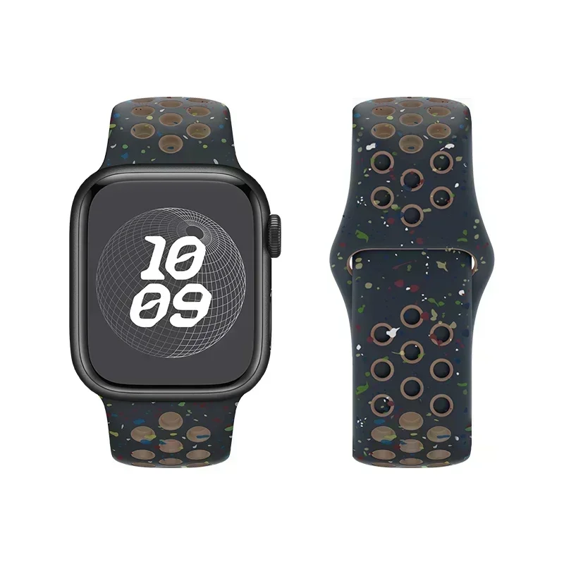 Original Silicone Watch Strap For Apple Ultra 2 49MM Sports Rubber Band For Iwatch 10 9 8 7 6 SE 4 3 2 45MM 44MM 42MM 41MM 46MM