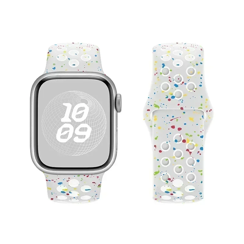 Original Silicone Watch Strap For Apple Ultra 2 49MM Sports Rubber Band For Iwatch 10 9 8 7 6 SE 4 3 2 45MM 44MM 42MM 41MM 46MM