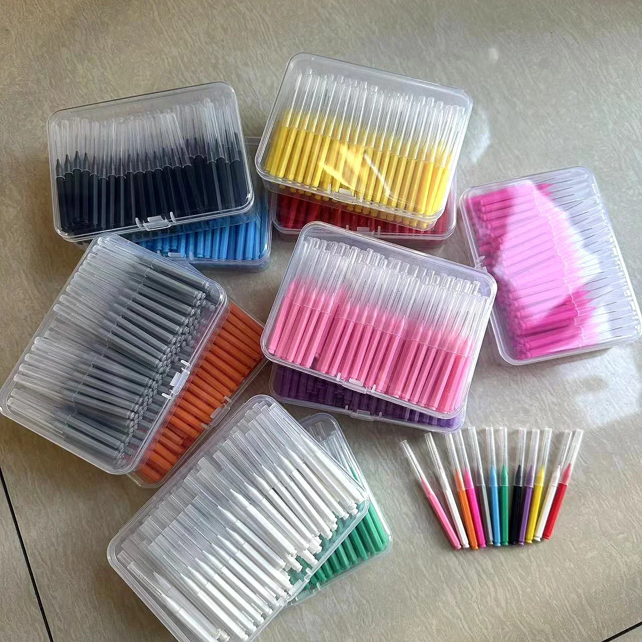 New 100Pcs/Box I-type Push Pull Interdental Brush 0.6-1.5Mm Cleaning Between Teeth Oral Care Orthodontic I Shape Tooth Floss