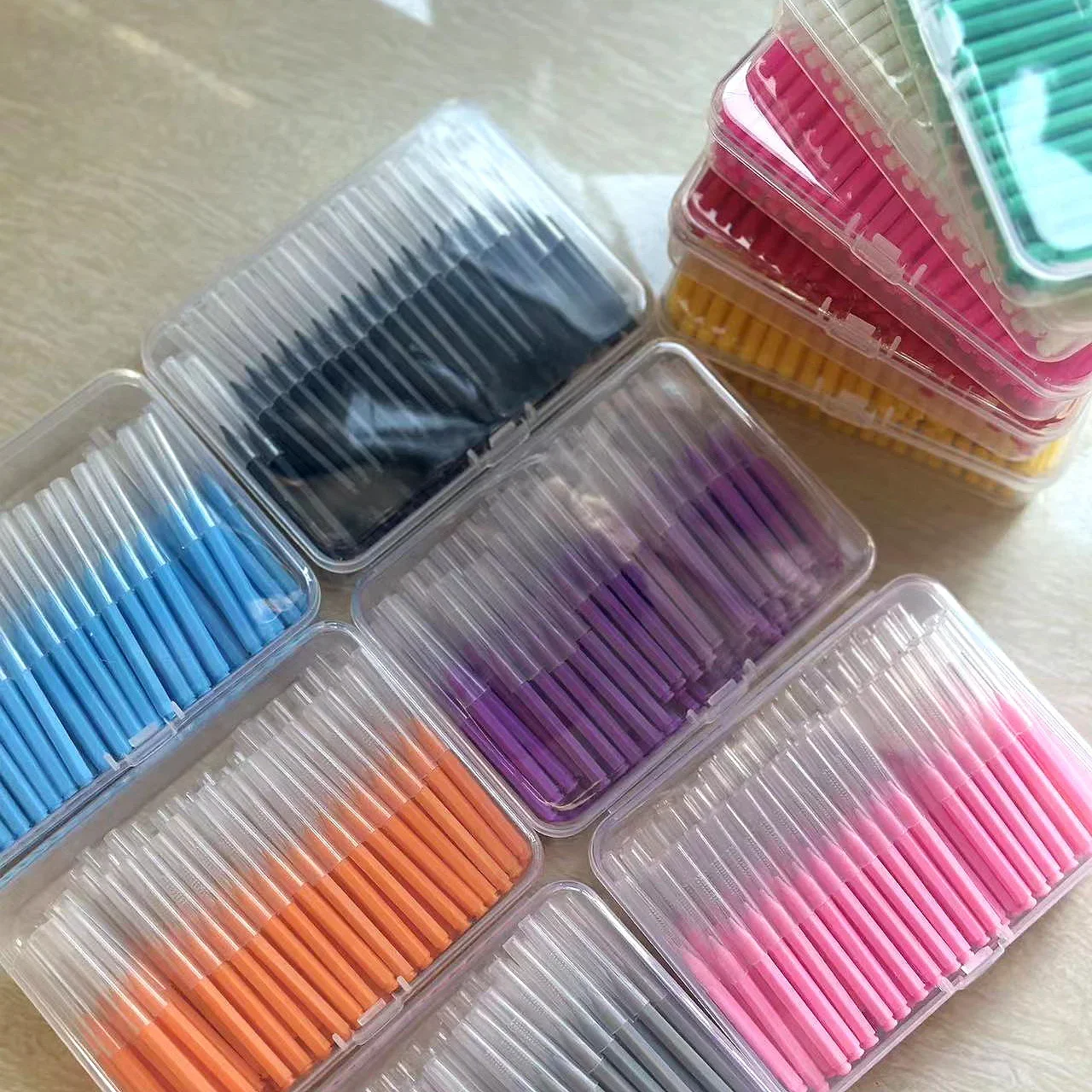 New 100Pcs/Box I-type Push Pull Interdental Brush 0.6-1.5Mm Cleaning Between Teeth Oral Care Orthodontic I Shape Tooth Floss