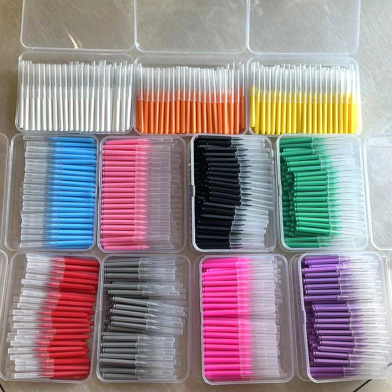 New 100Pcs/Box I-type Push Pull Interdental Brush 0.6-1.5Mm Cleaning Between Teeth Oral Care Orthodontic I Shape Tooth Floss
