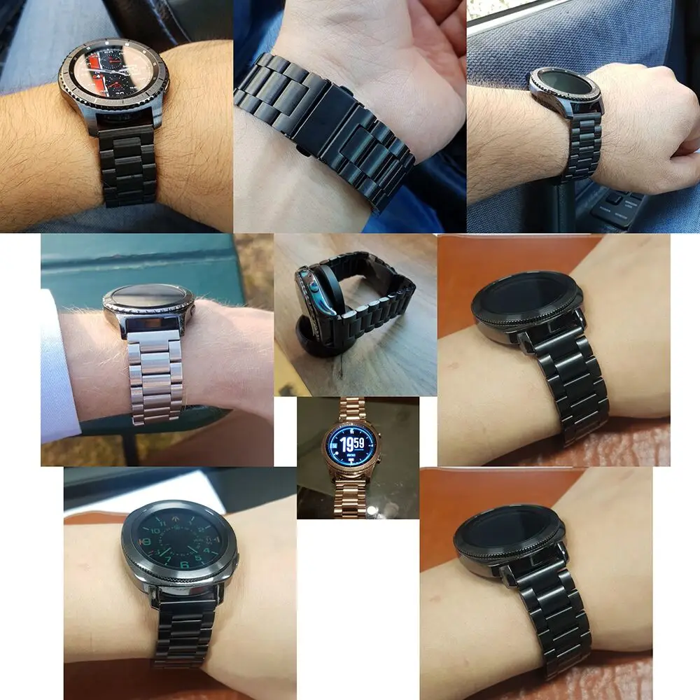 20mm 22mm Stainless Steel Strap for Samsung Galaxy Watch 7 6 5 4 5Pro 40/44mm 6 Classic 43mm 47mm Metal Band for Huawei GT6 4Pro