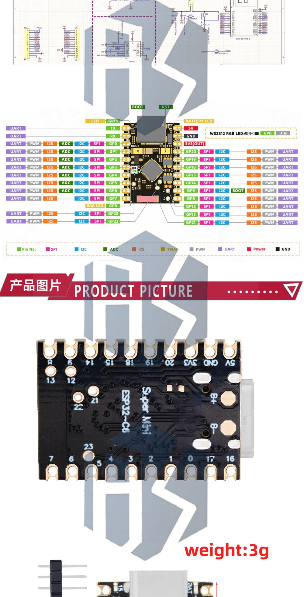 1~10PCS ESP32-C6 SuperMini Development Board Microcontroller Programming Learning Controller Core Board