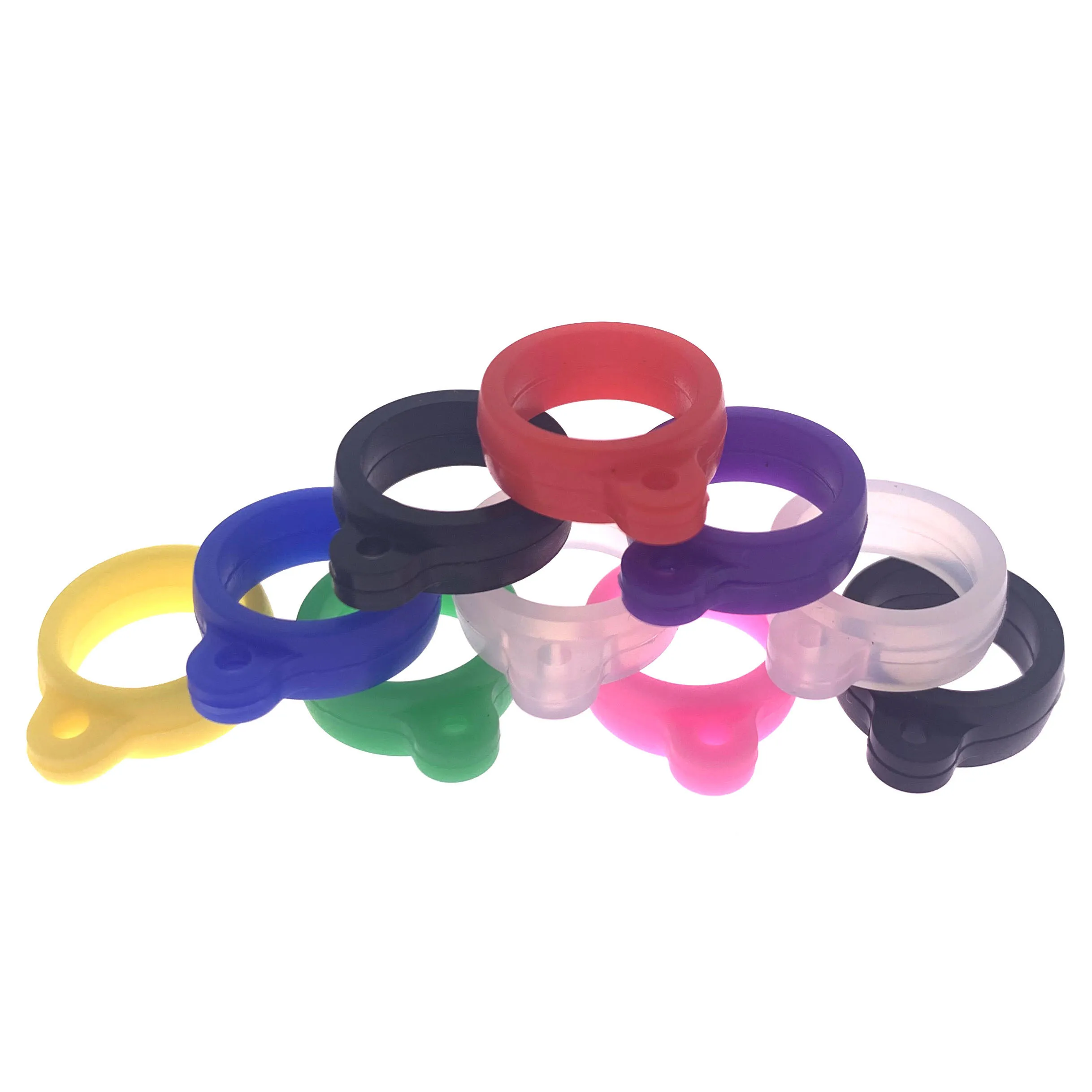 10Pcs Universal Anti-Lost Toothbrush Pen Necklace Lanyards Ring Portable Anti-drop Silicone Ring Lanyard Holder Soft Hoop