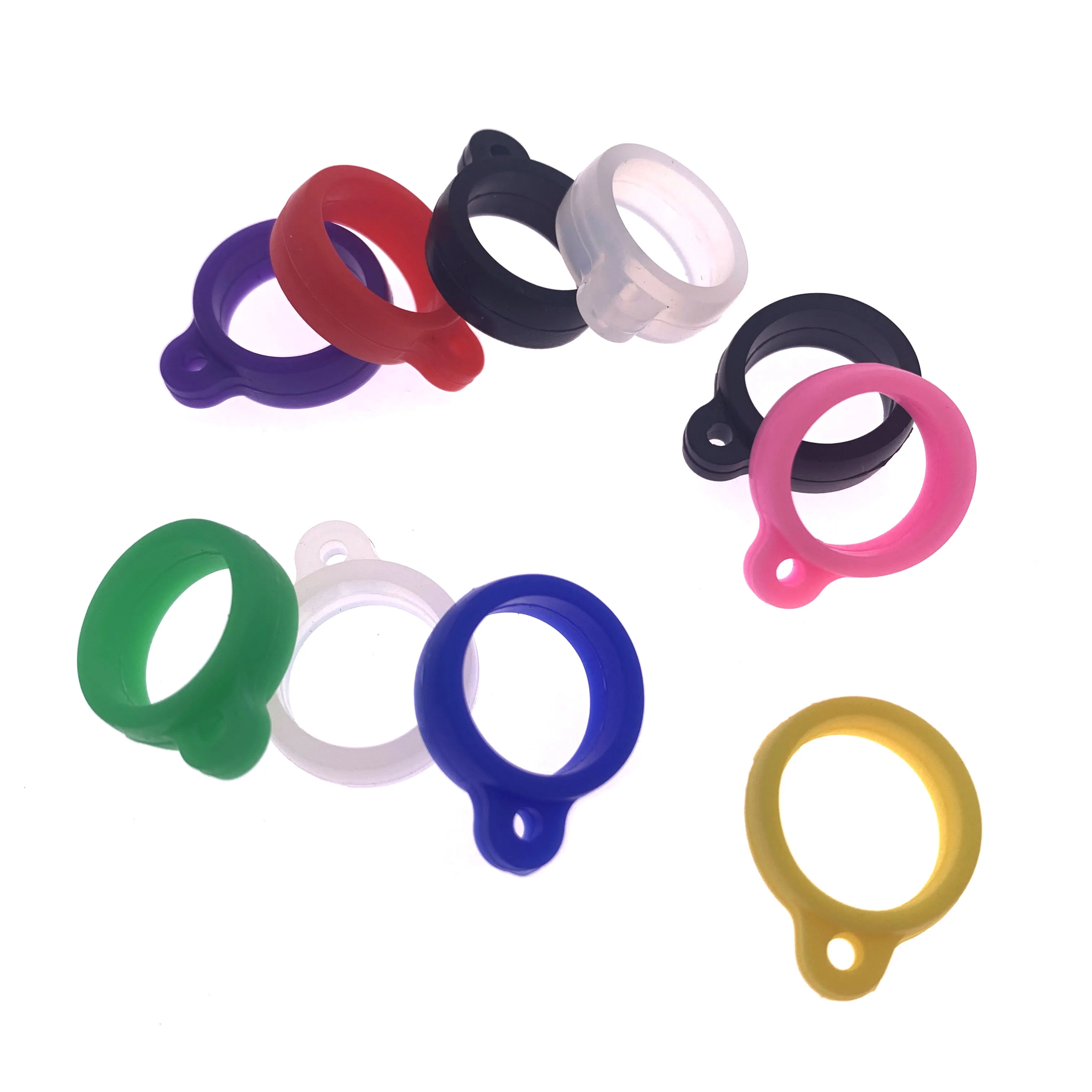10Pcs Universal Anti-Lost Toothbrush Pen Necklace Lanyards Ring Portable Anti-drop Silicone Ring Lanyard Holder Soft Hoop