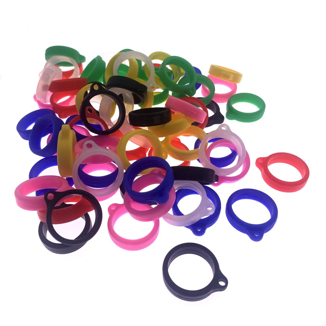 10Pcs Universal Anti-Lost Toothbrush Pen Necklace Lanyards Ring Portable Anti-drop Silicone Ring Lanyard Holder Soft Hoop