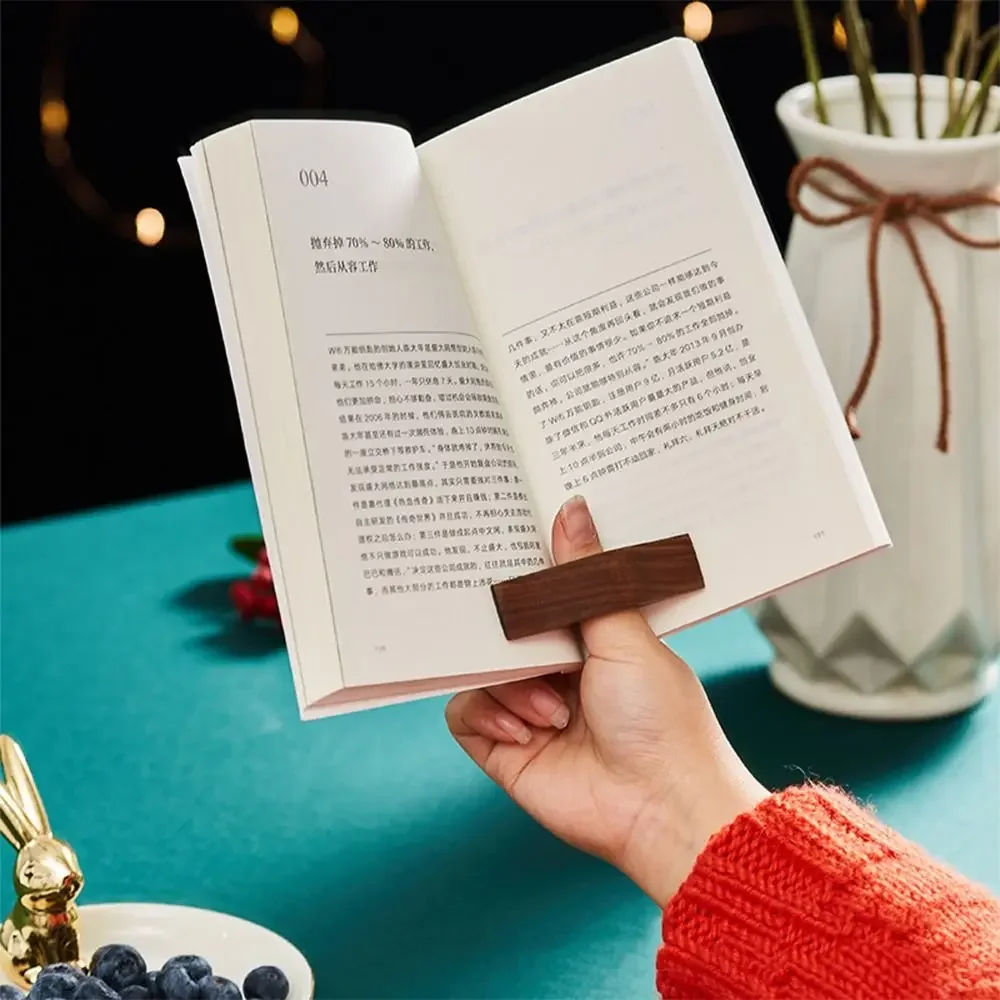Hot Wooden Thumb Bookmark One Hand Reading Thumb Book Support Book Page Holder For Office Book Lovers Fast DIY Reading Aid Tools