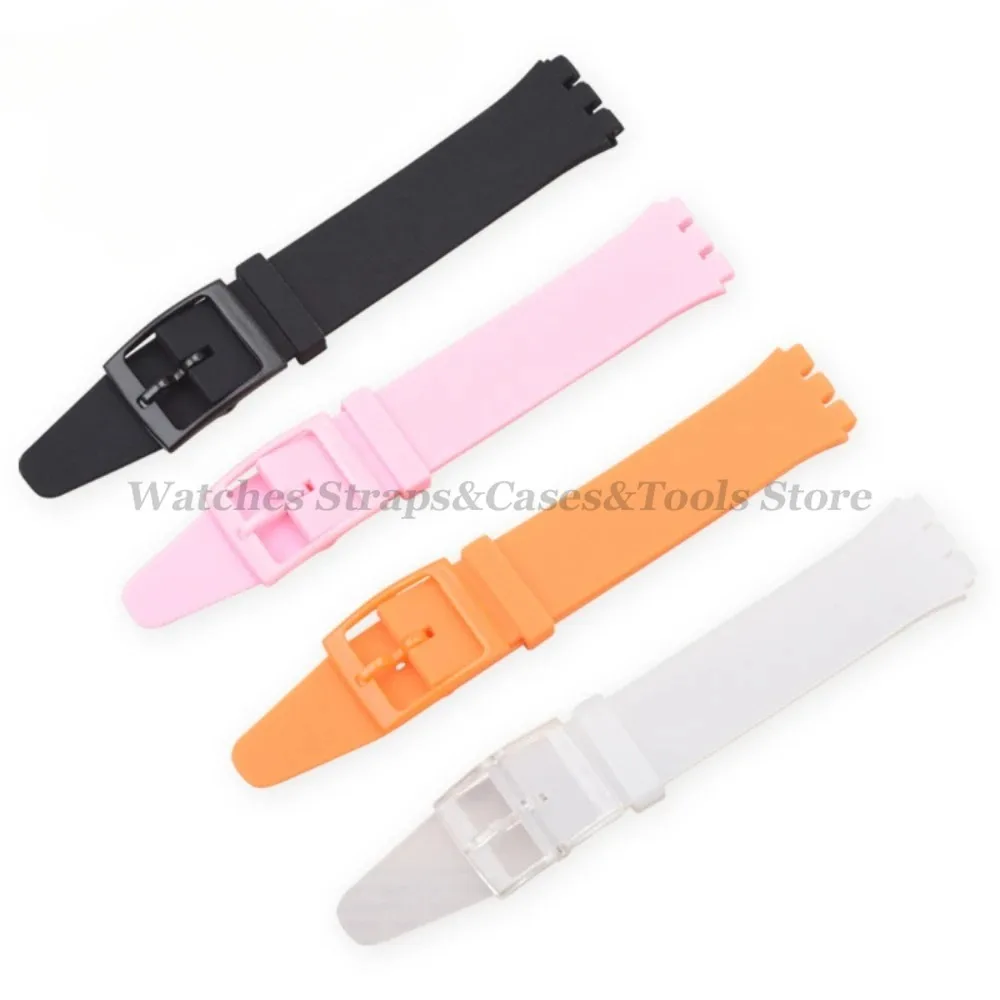 16mm 17mm 19mm 20mm Soft Silicone Bracelet for Swatch Colorful Watchband Watch Strap Replacement Watches Accessories With Tools