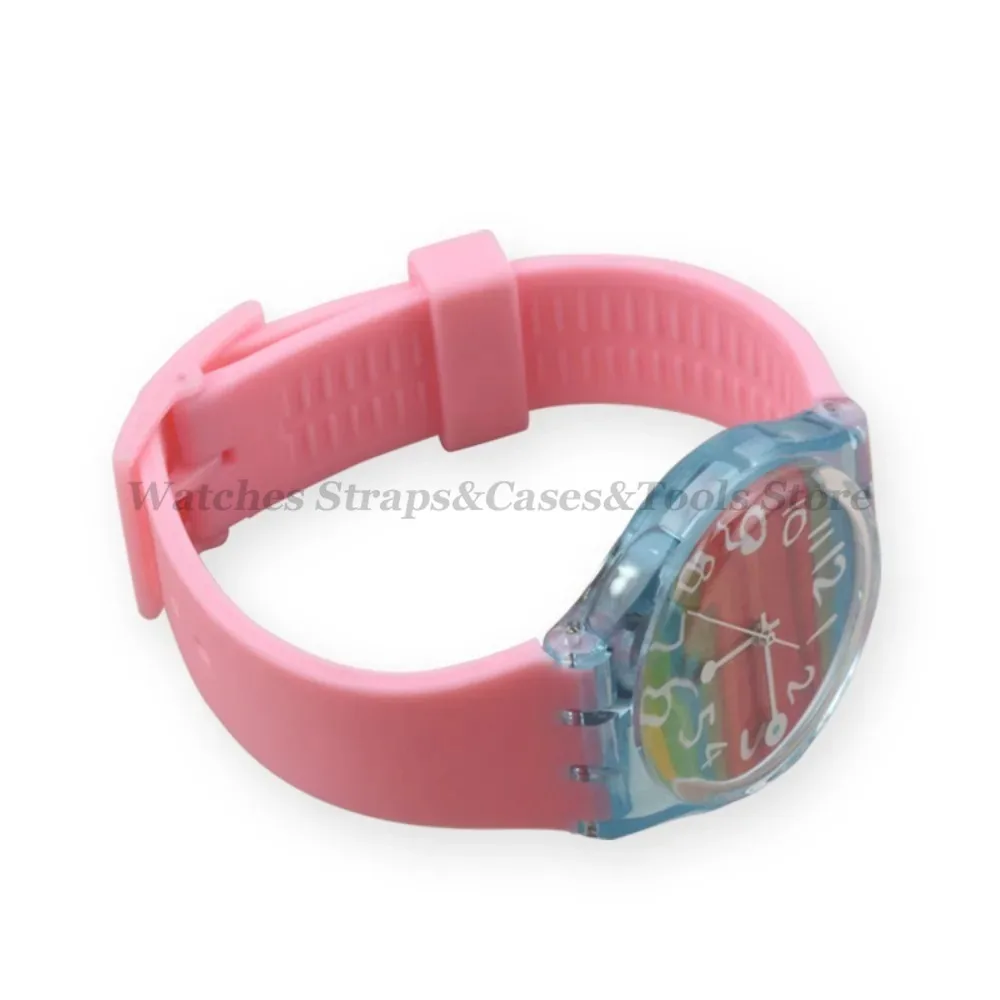 16mm 17mm 19mm 20mm Soft Silicone Bracelet for Swatch Colorful Watchband Watch Strap Replacement Watches Accessories With Tools