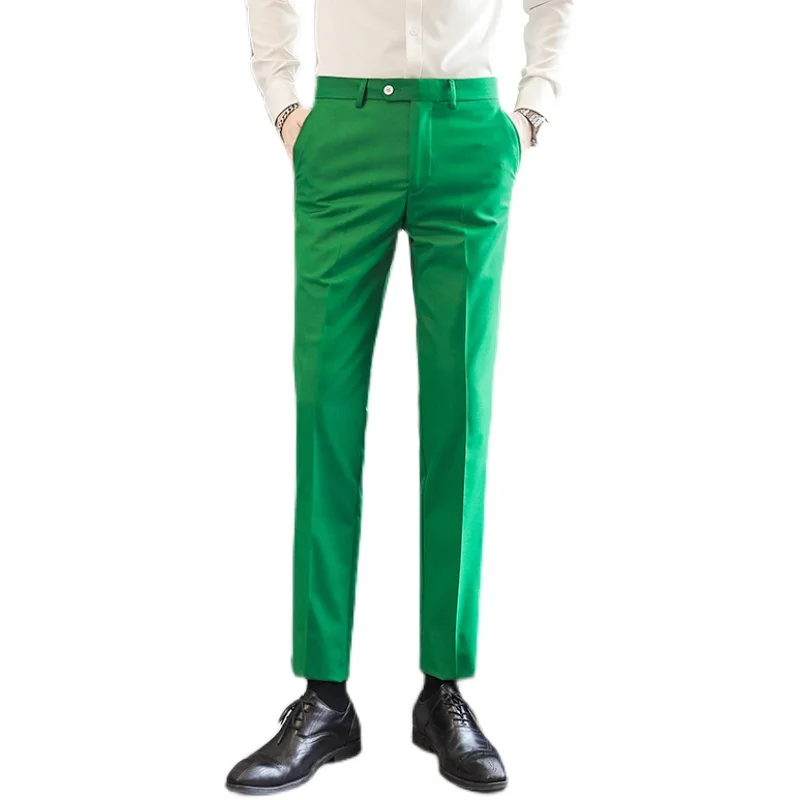 2026 Men Blue Suit Pants,  Formal Slim Dress Trousers, Red Green Black White Pantalones Hombre, Asian Size Man Slacks,M-5XL 6XL