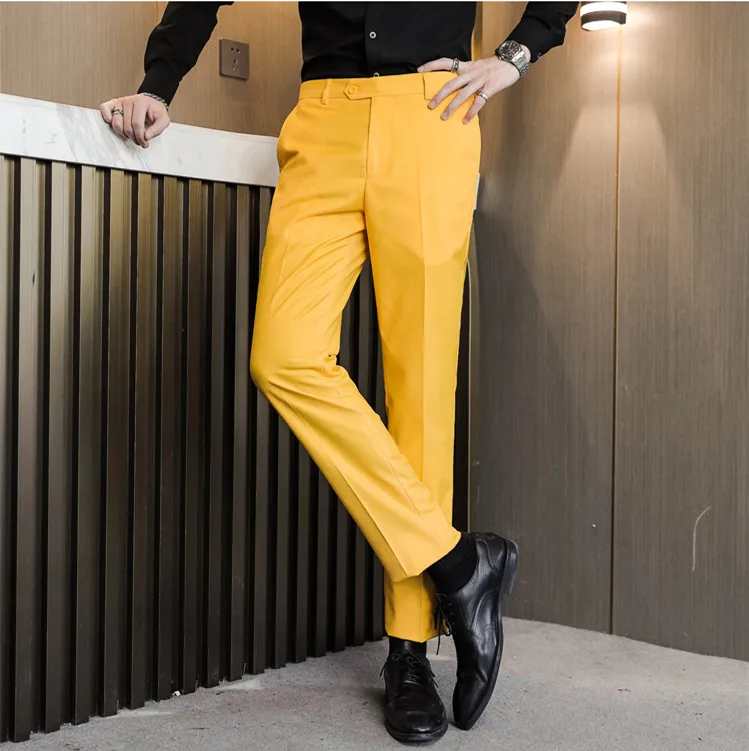 2026 Men Blue Suit Pants,  Formal Slim Dress Trousers, Red Green Black White Pantalones Hombre, Asian Size Man Slacks,M-5XL 6XL