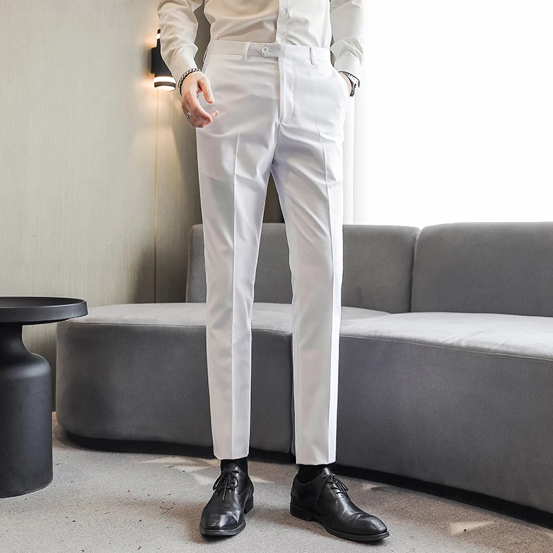 2026 Men Blue Suit Pants,  Formal Slim Dress Trousers, Red Green Black White Pantalones Hombre, Asian Size Man Slacks,M-5XL 6XL