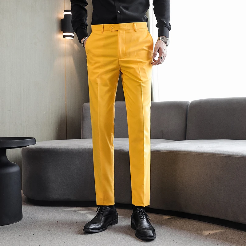 2026 Men Blue Suit Pants,  Formal Slim Dress Trousers, Red Green Black White Pantalones Hombre, Asian Size Man Slacks,M-5XL 6XL