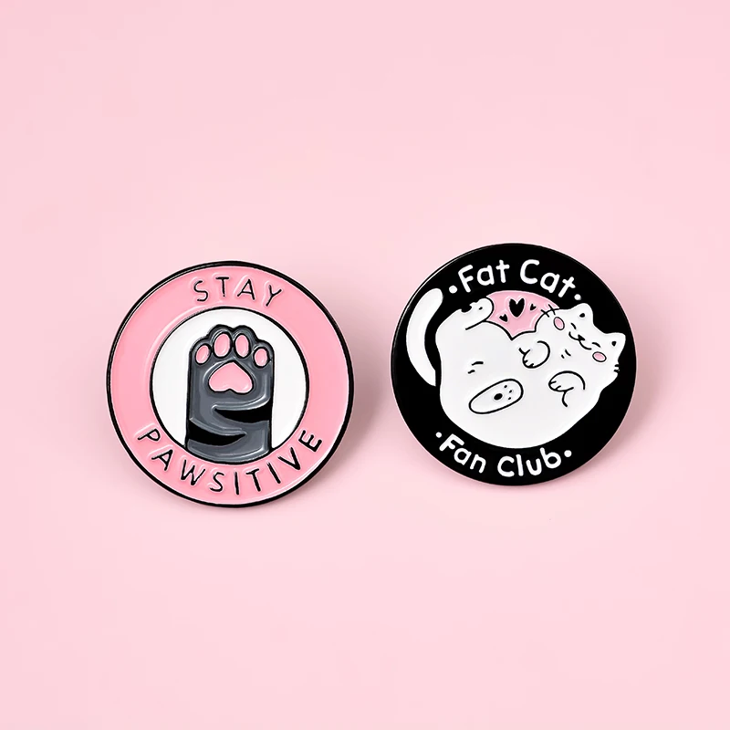 Cats Club Enamel Pin Cat Planet Moon Cafe Paw Badge Custom Kitten Brooches Lapel Pin Jeans Shirt Bag Cute Animal Jewelry Gift