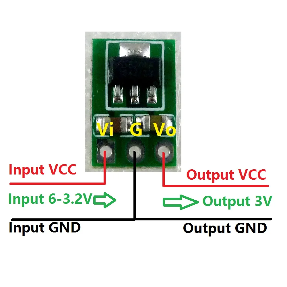 5 PCS 3.3-6V to 3V 3.3V DC-DC Converter Step-Down Power Supply Buck LDO Module Voltage Regulator Board