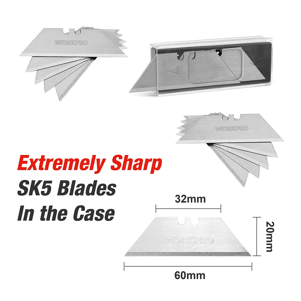 WORKPRO Folding Knife Pipe Cutter Pocket Knife Wood Handle Knife with 10/20PCS Blades