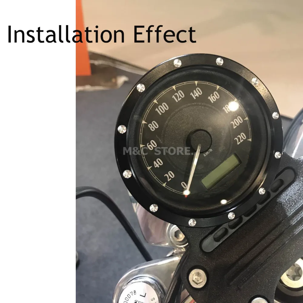 Motorcycle Black Speedometer Trim Bezel Cover Billet CNC Cut For Harley Sportster 883 1200 XL XR Iron Dyna Stree Bob Low Rider