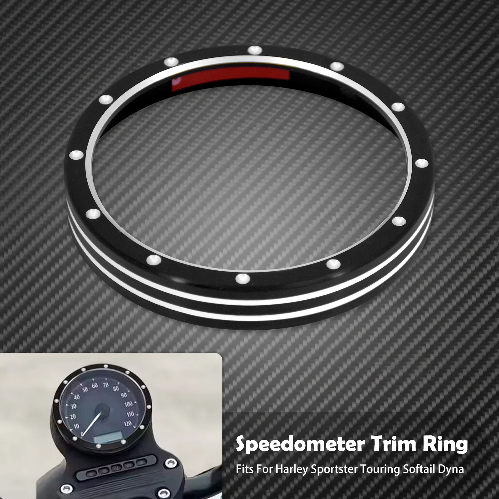 Motorcycle Black Speedometer Trim Bezel Cover Billet CNC Cut For Harley Sportster 883 1200 XL XR Iron Dyna Stree Bob Low Rider