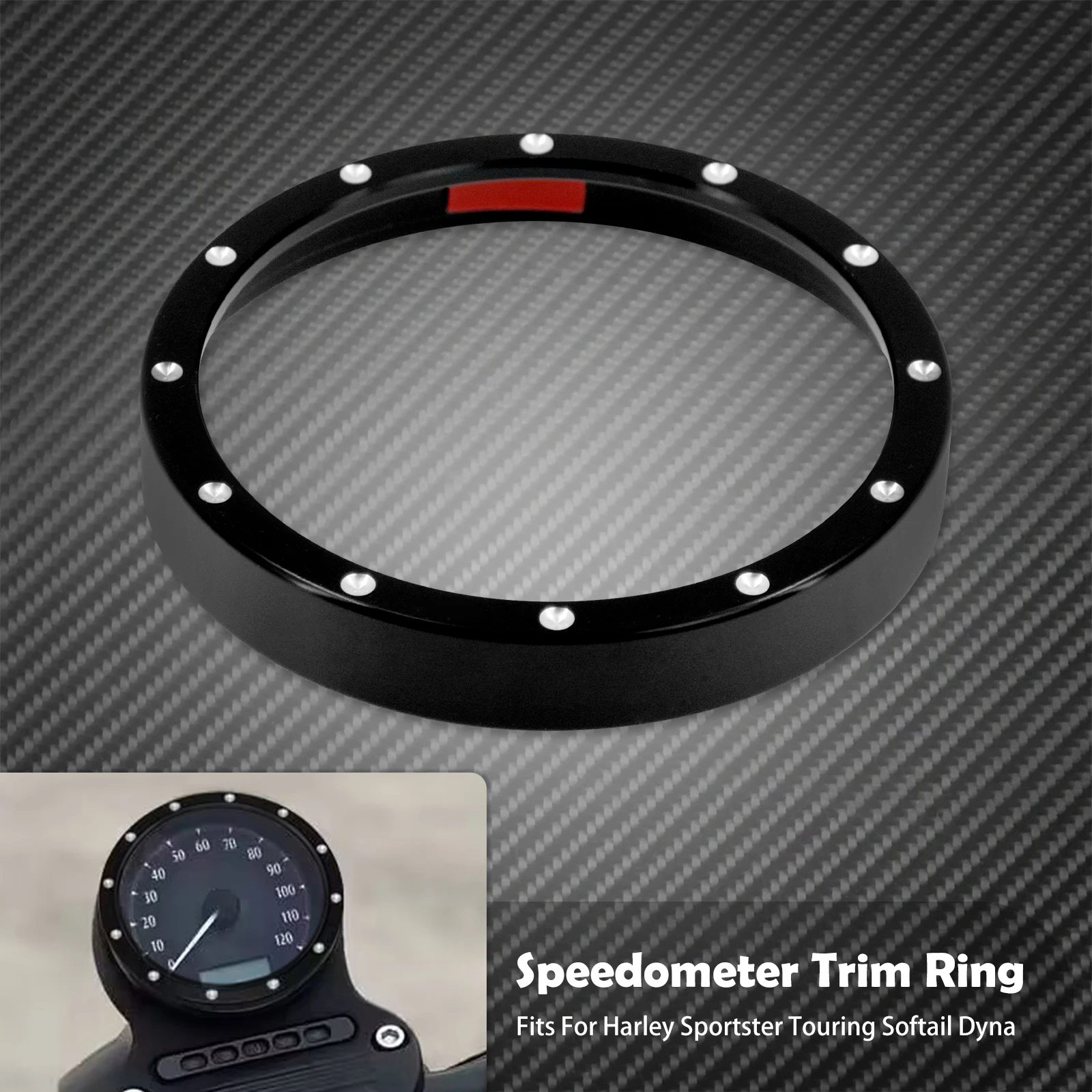 Motorcycle Black Speedometer Trim Bezel Cover Billet CNC Cut For Harley Sportster 883 1200 XL XR Iron Dyna Stree Bob Low Rider