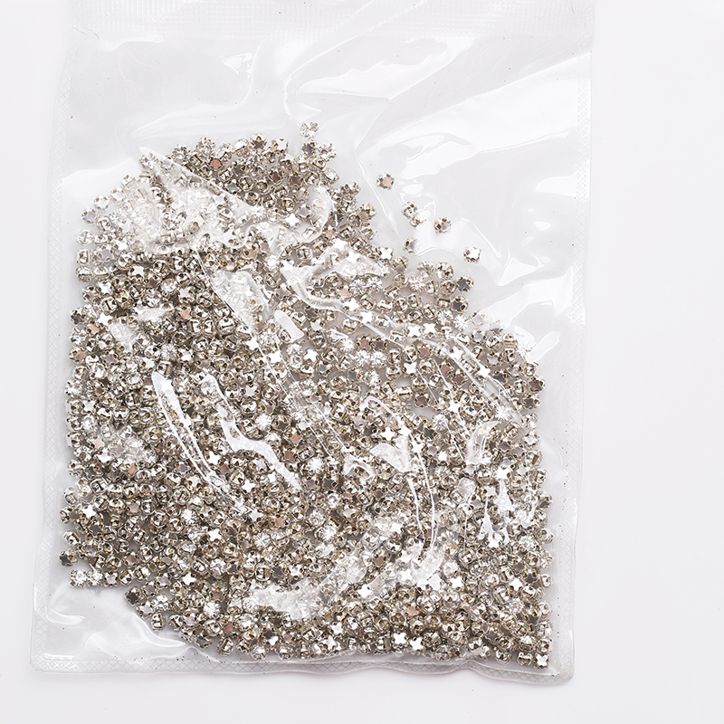 Sell At Loss RESEN Top Quality 3-10mm Sliver Claw Sew On Rhinestones Clear Crystal Color Sliver Base Sewing Stone DIY Decoration