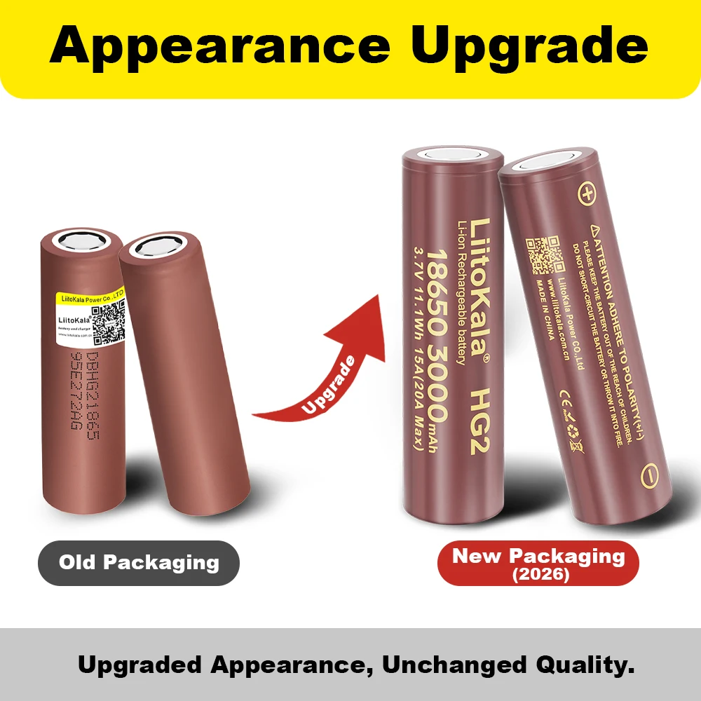1-24pcs LiitoKala HG2 18650 3000mAh battery 3.6V discharge 20A dedicated High power discharge +DIY Nicke