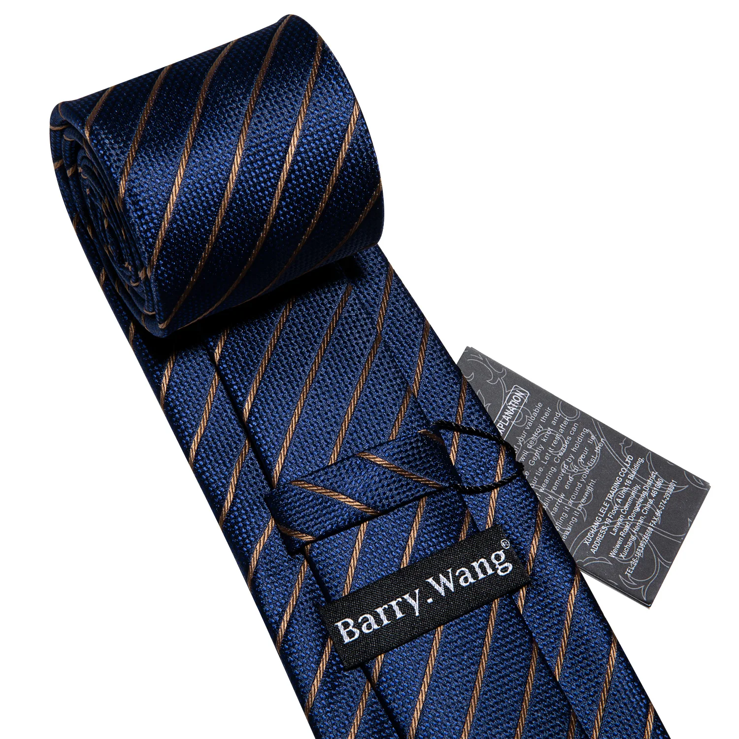 Men Tie Gold Navy Blue Striped Tie 3.4" Jacquard Party Wedding Woven Fashion Designers Necktie For Men silk Business