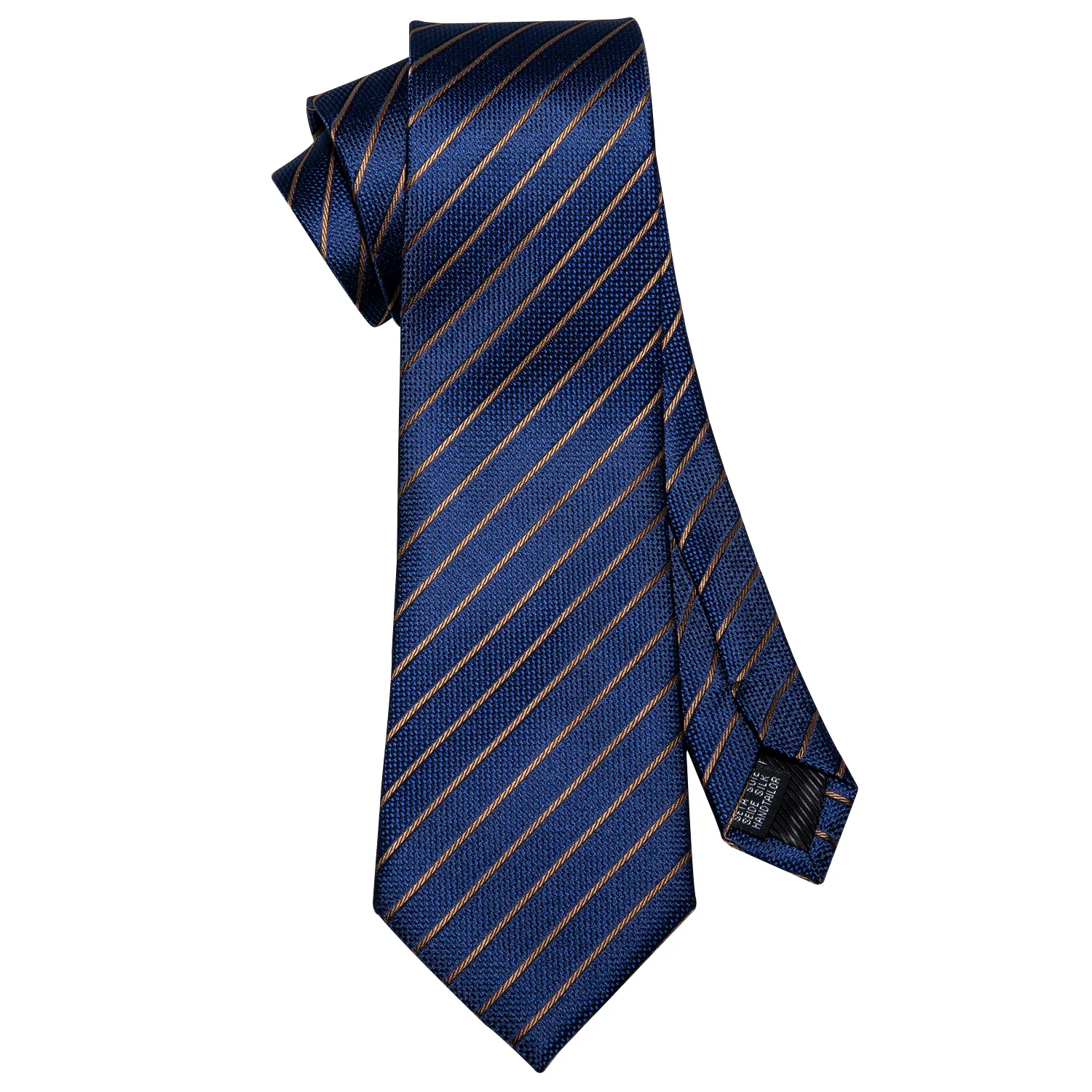 Men Tie Gold Navy Blue Striped Tie 3.4" Jacquard Party Wedding Woven Fashion Designers Necktie For Men silk Business
