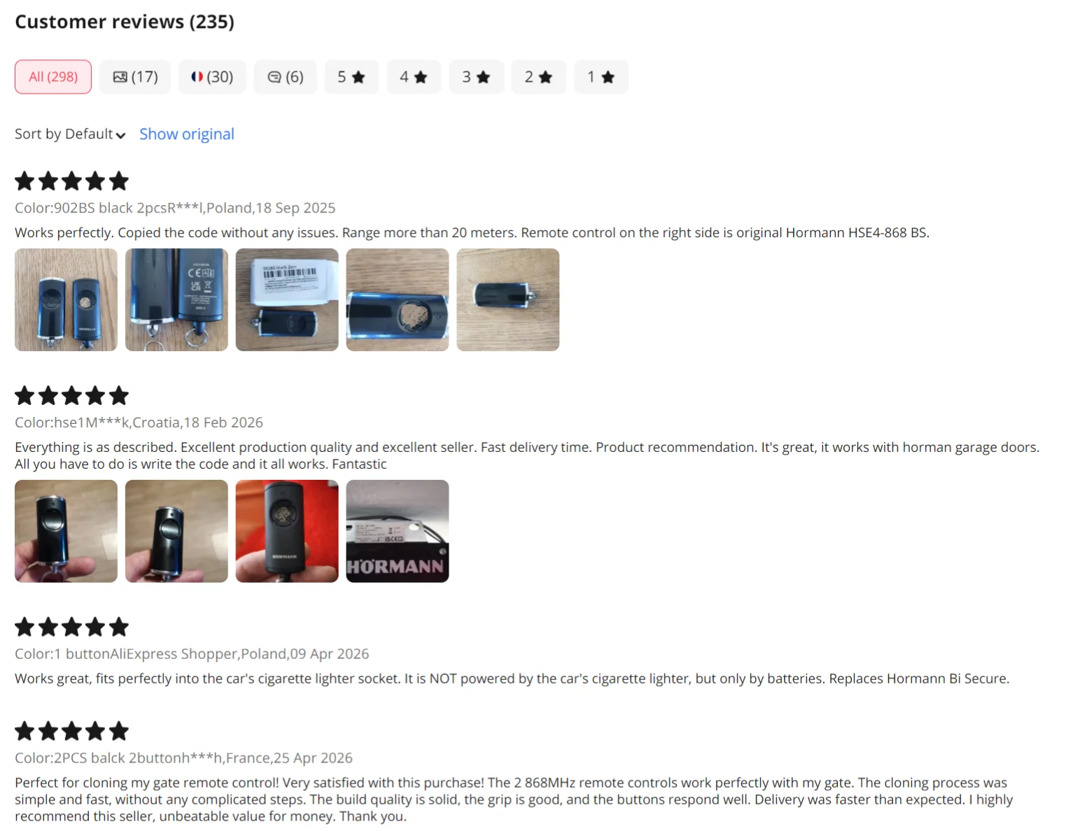 HSE4-868-BS 868MHz Hand Transmitter Garage Door Remote Control Hormann Bisecur Command HSE2 HS1 HS4 868 BS Garage Remote