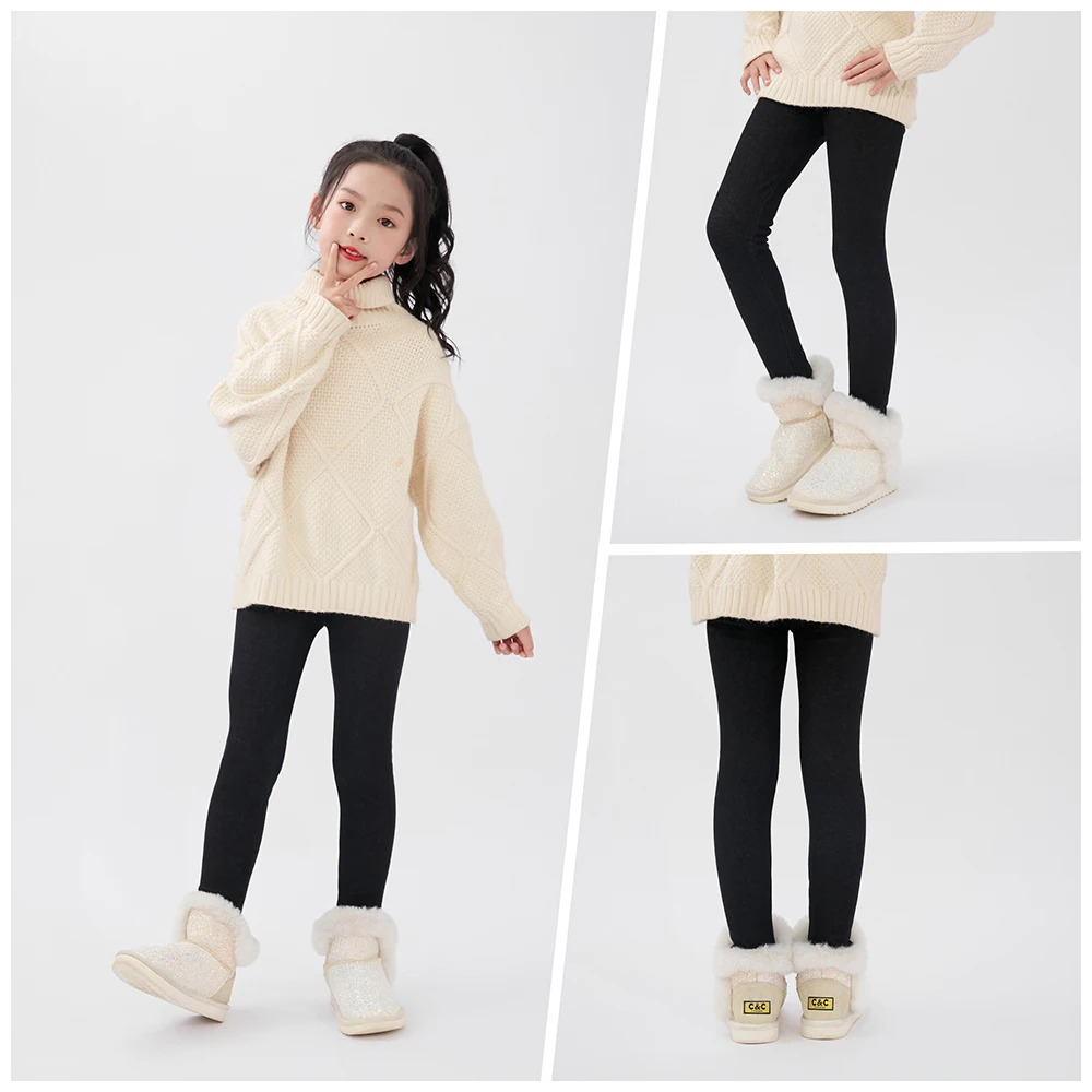 SheeCute Girls Winter Warm Pants Kids Fleece Lined Leggings for 3-11 Years SCW7101