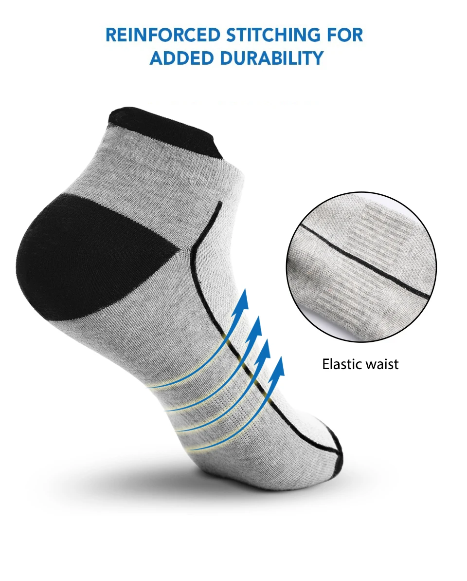 5 Pairs organic cotton men socks thin knit mesh ankle socks summer fitness breathable quick dry short sock for cycling Plus size