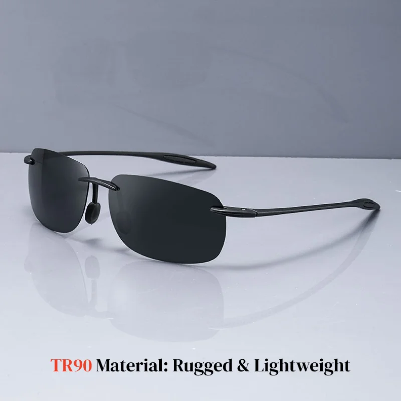 Ultra Light 11g TR90 Frameless Polarized Sunglasses - Flexible & Comfort Fit, Square Shape for Driving, Fishing, Outdoor