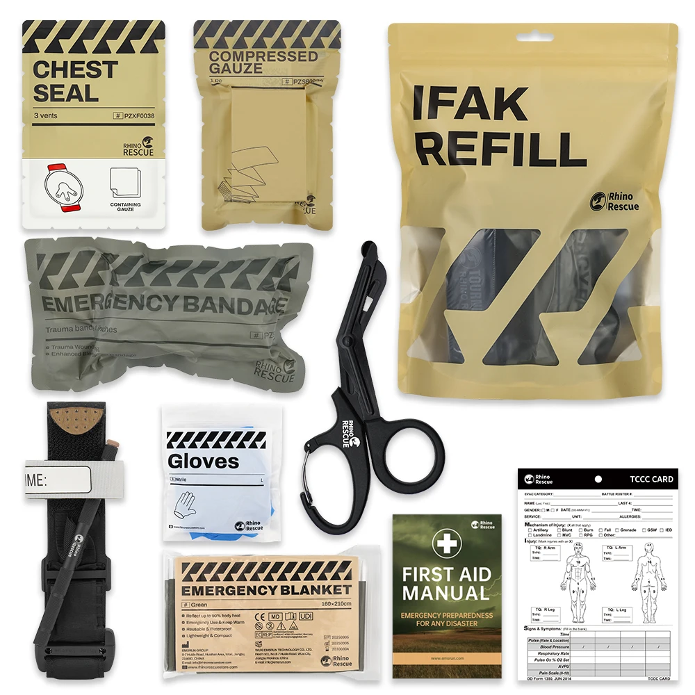 Rhino Rescue Emergency Trauma Kit Combat Tactical IFAK For First Aid Response Supplies