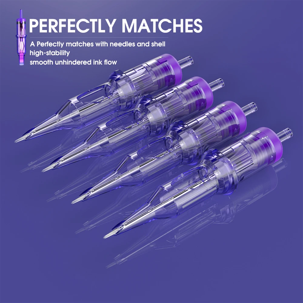 MAST Pro Tattoo Needles Cartridge Round Liner 7mm Taper Precise Sharp Ink Flow Suitable for Tattoo or Permanent Makeup (PMU)Work