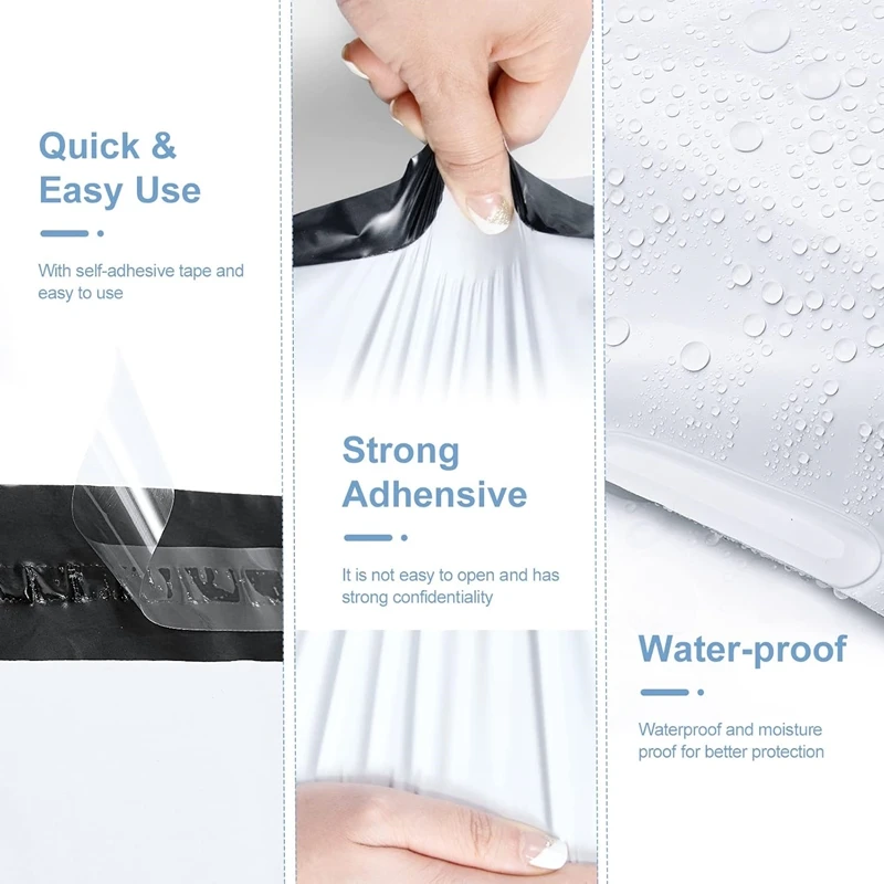 50pcs/Lots White Courier Bag Express Envelope Storage Bags Mail Bag Mailing Bags Self Adhesive Seal Plastic Packaging Pouch