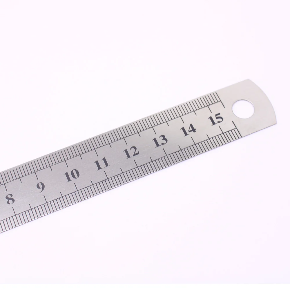 1PCS 15cm 6 Inch Ruler Precision Stainless Steel Metal Ruler Double-sided Learning Office Stationery Writing Supplies