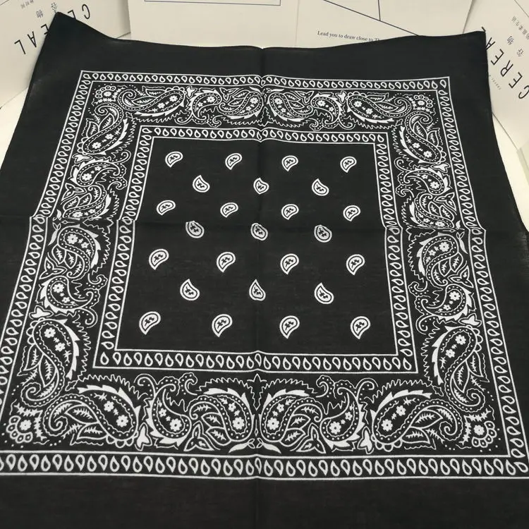 New Design Fashion Hip Hop Cotton Bandana Square Cashew Scarf Headband Tie Dye Black Red Paisley Gifts For Women/Men/Boys/Girls
