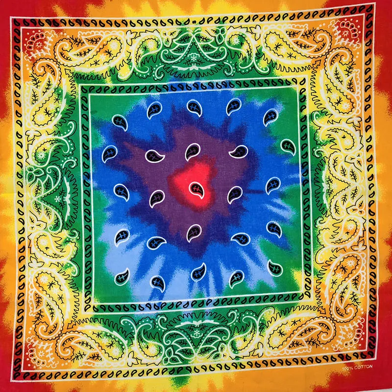 New Design Fashion Hip Hop Cotton Bandana Square Cashew Scarf Headband Tie Dye Black Red Paisley Gifts For Women/Men/Boys/Girls