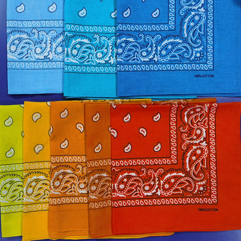 New Design Fashion Hip Hop Cotton Bandana Square Cashew Scarf Headband Tie Dye Black Red Paisley Gifts For Women/Men/Boys/Girls