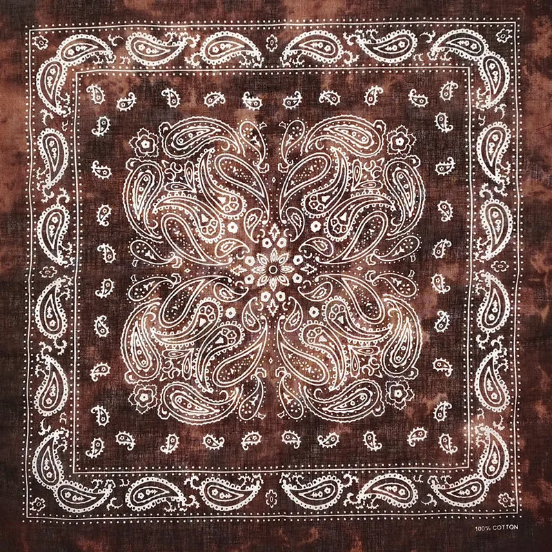 New Design Fashion Hip Hop Cotton Bandana Square Cashew Scarf Headband Tie Dye Black Red Paisley Gifts For Women/Men/Boys/Girls