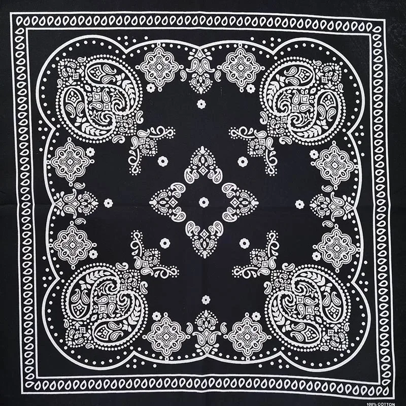 New Design Fashion Hip Hop Cotton Bandana Square Cashew Scarf Headband Tie Dye Black Red Paisley Gifts For Women/Men/Boys/Girls