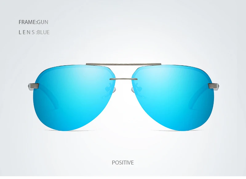 Fashion Rimless Pilot Polarized Sunglasses Men Women High Quality Aluminum Magnesium Sun Glasses Male Classic Driving Shades