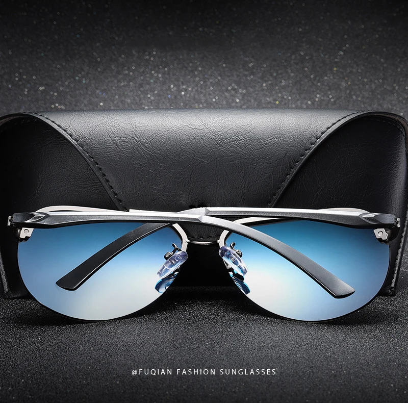 Fashion Rimless Pilot Polarized Sunglasses Men Women High Quality Aluminum Magnesium Sun Glasses Male Classic Driving Shades