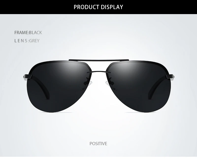 Fashion Rimless Pilot Polarized Sunglasses Men Women High Quality Aluminum Magnesium Sun Glasses Male Classic Driving Shades
