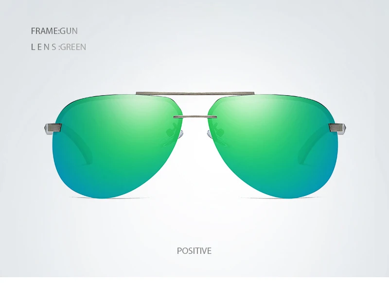 Fashion Rimless Pilot Polarized Sunglasses Men Women High Quality Aluminum Magnesium Sun Glasses Male Classic Driving Shades