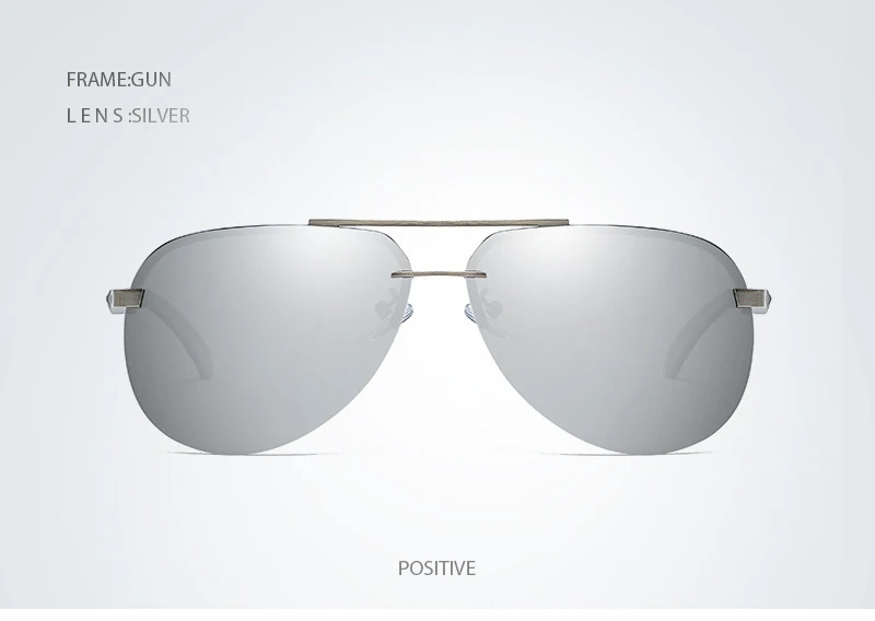 Fashion Rimless Pilot Polarized Sunglasses Men Women High Quality Aluminum Magnesium Sun Glasses Male Classic Driving Shades