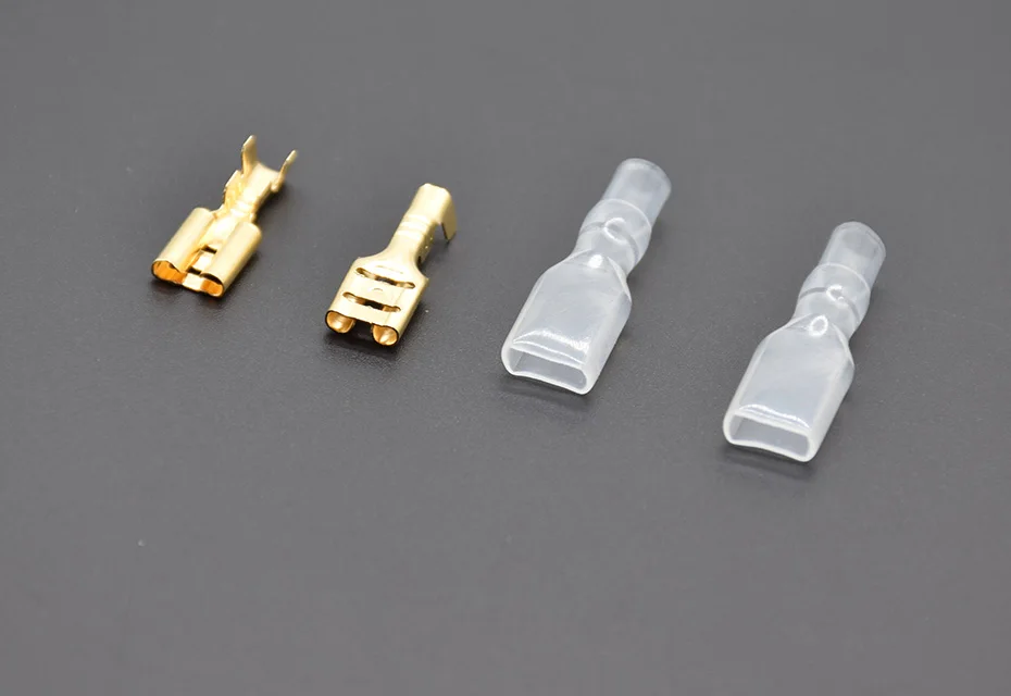 100pcs/50pcs 2.8/4.8/6.3mm Spade Crimp Terminals Electrical Insulating Sleeve Wire Connector for 22-16 AWG 0.5mm2-1.5mm2