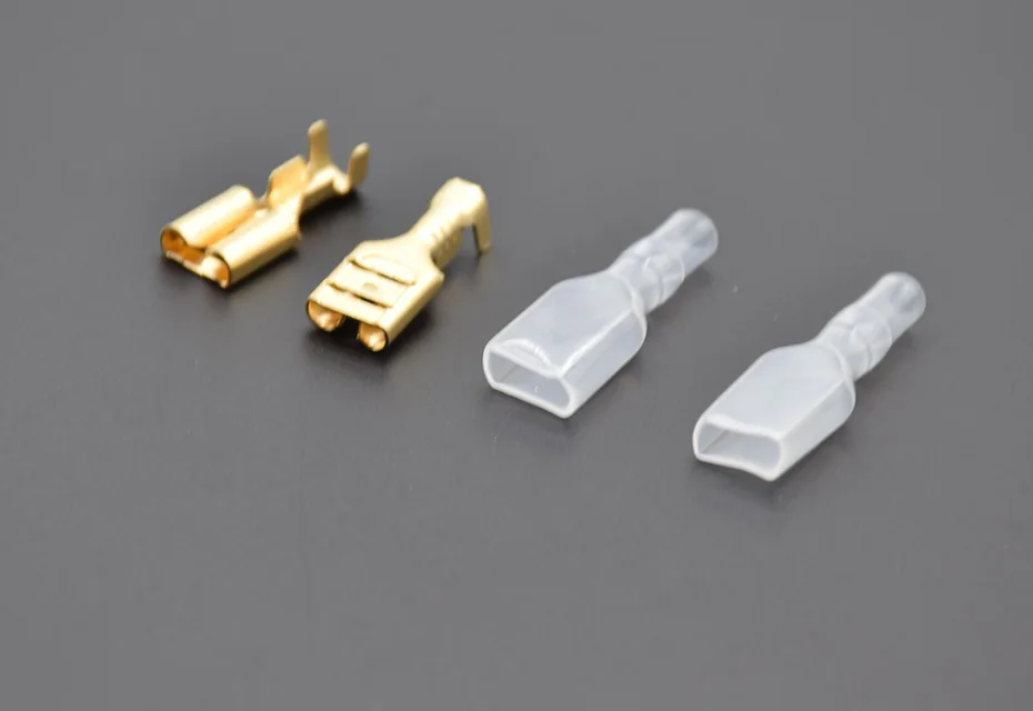 100pcs/50pcs 2.8/4.8/6.3mm Spade Crimp Terminals Electrical Insulating Sleeve Wire Connector for 22-16 AWG 0.5mm2-1.5mm2