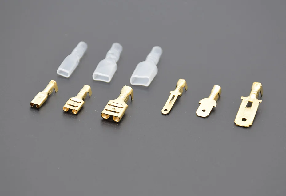 100pcs/50pcs 2.8/4.8/6.3mm Spade Crimp Terminals Electrical Insulating Sleeve Wire Connector for 22-16 AWG 0.5mm2-1.5mm2