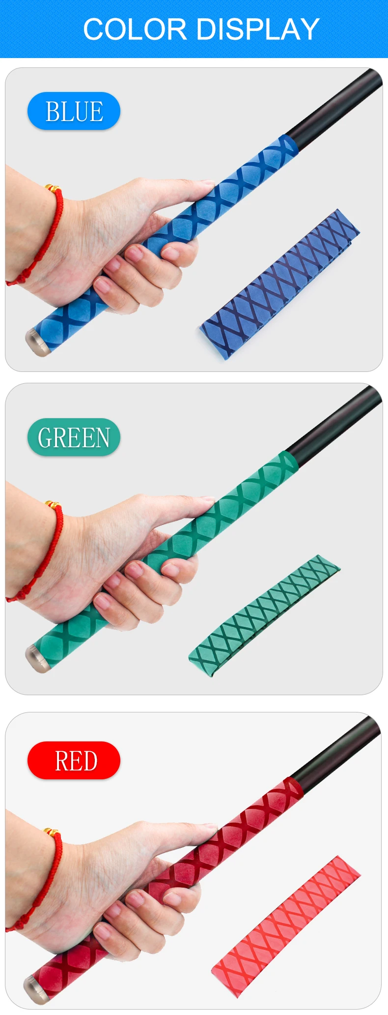 Anti-slip Heat Shrink Tube for Fishing Rod DIY Electrical Insulation 5 Colors 1M 15/18/20/22/25/28/30/35/40/50mm