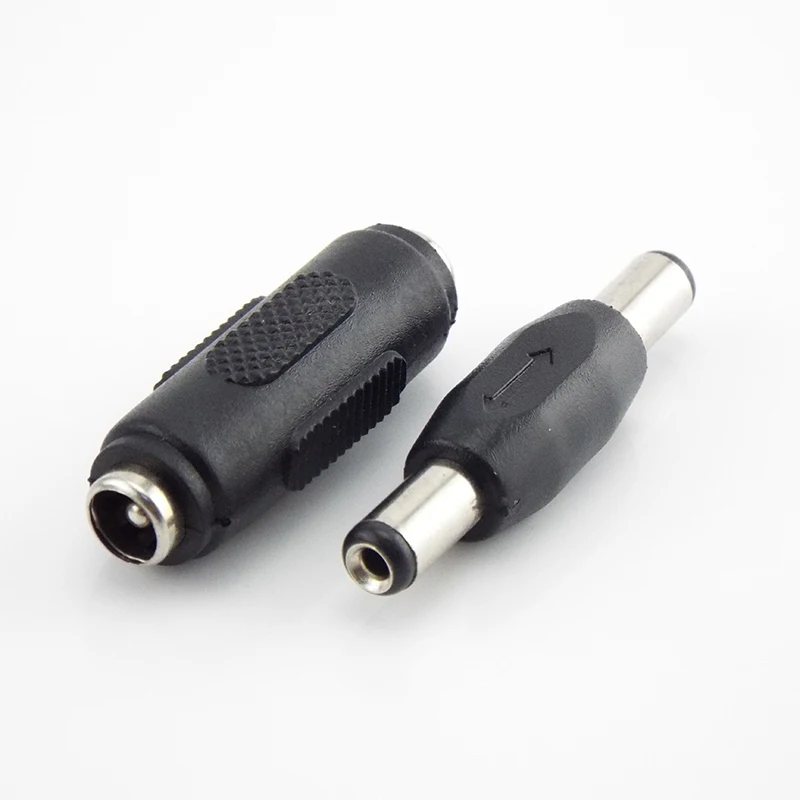 5.5mm*2.1mm Male To Male DC Power Plug Jack and Female To Female Socket Connector For CCTV Camcer Panel Mounting Adaptor